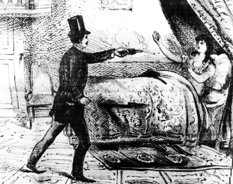 Attentat_commis_par_Vandersmissen_sur_son_épouse_Alice_Renaud_(1886) parvis